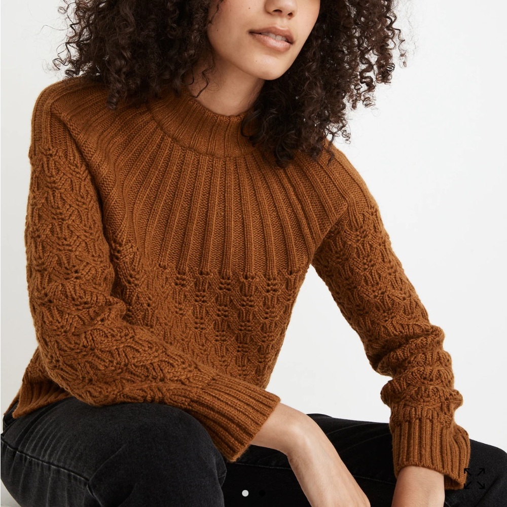 Madewell Stitch Mix Mock Neck Sweater - Picture 13 of 14